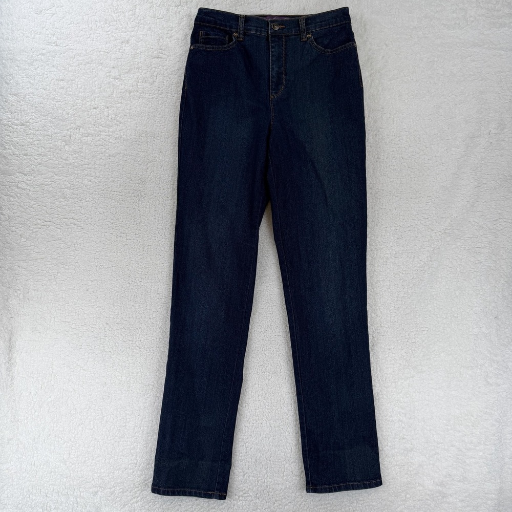 Gloria Vanderbilt Amanda Jeans Womens 6 Long Dark Wash High Rise Tapered Stretch